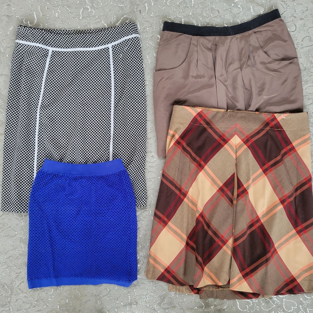 Lot 4 Skirts Reseller Wholesale Bundle BCBG Silk Mini Joneswear Knee Bodycon NWT